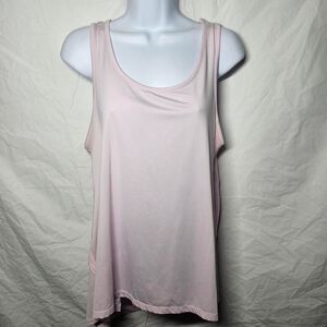 Baby pink open back athletic athleisure wear tank top